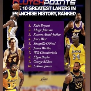 新葡京-奥尼尔转发湖人队史十大巨星：科比第一&amp;amp;自己第五&amp;amp;老詹第十